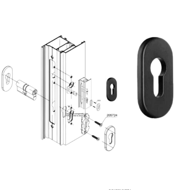Schuco Security Profile Cylinder Rosette 227651 - Genuine Replacement Part