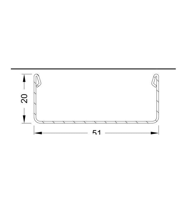 Schüco 202286 – Cover Cap 51/20 (6 metre)