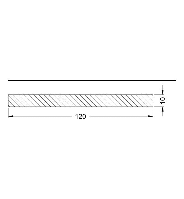 Schüco 202597 – Standard Steel Flat 120x10mm, Galvanised (6 metre)