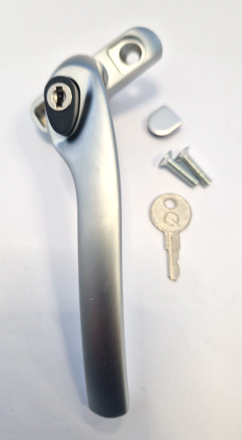 GreenteQ Alpha Inline Window Handle - Silver Finish with 1 Key