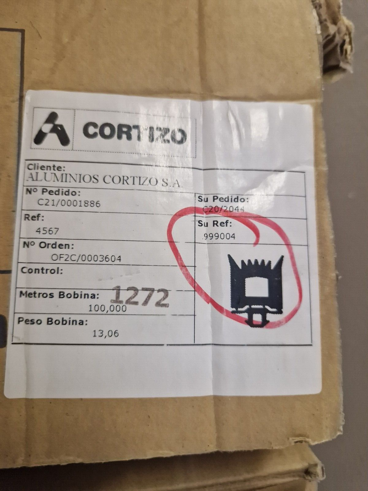 Cortizo Curtain Wall Glazing Gasket - 13mm Profile, 5 Meter Length (Part #999004)