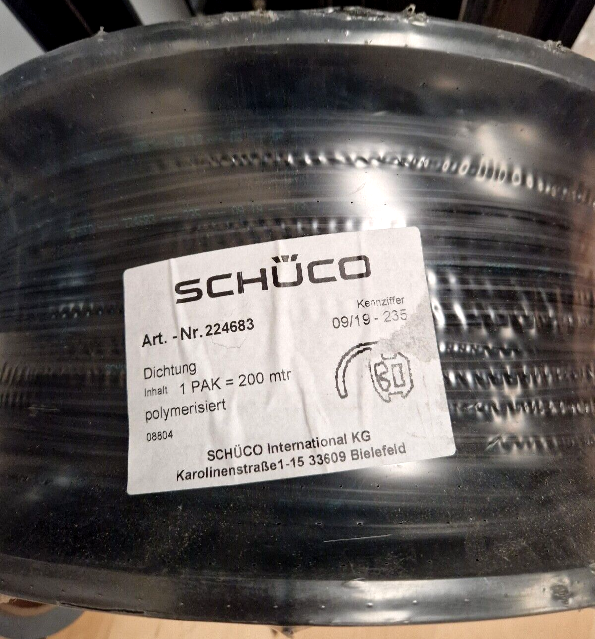 Schuco 224683 Glazing Gasket - 5 Meter Roll - High-Quality Rubber Window Seal