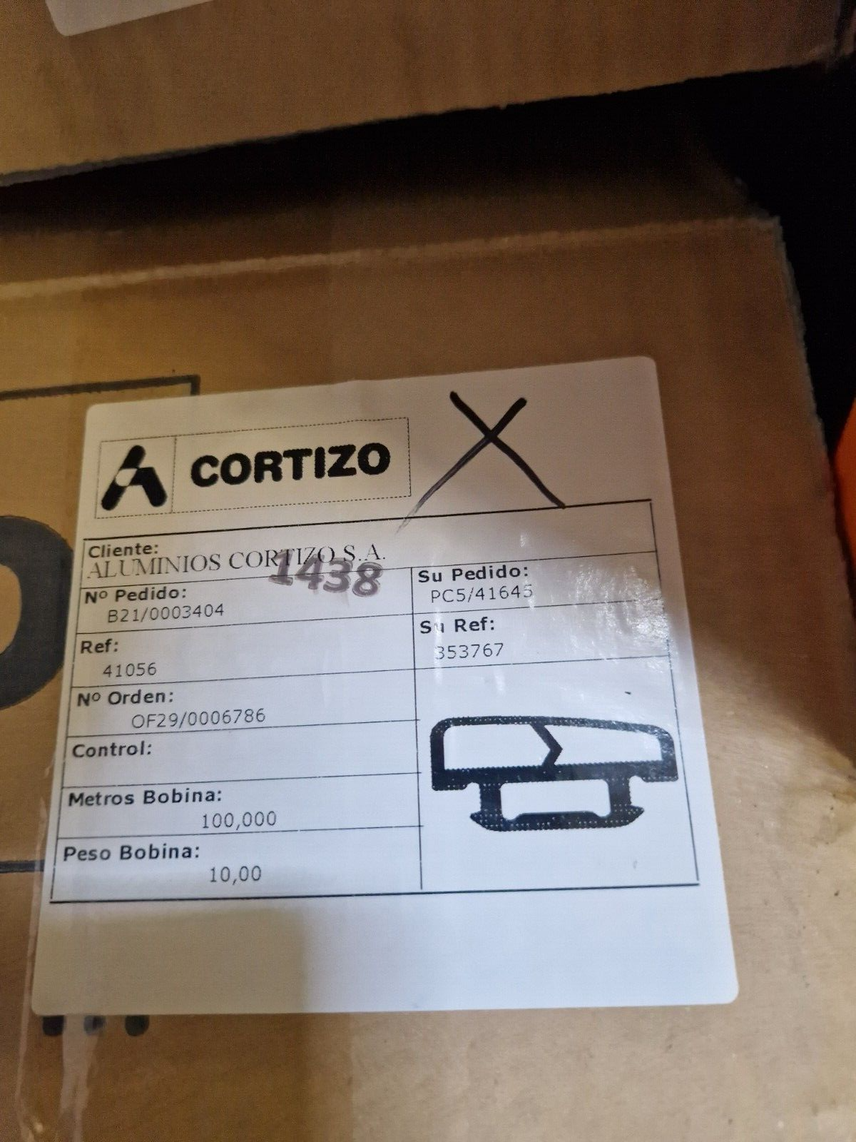 Cortizo Aluminium Bifold Door Gasket Seal - 5 Meter Length (Part #353767)