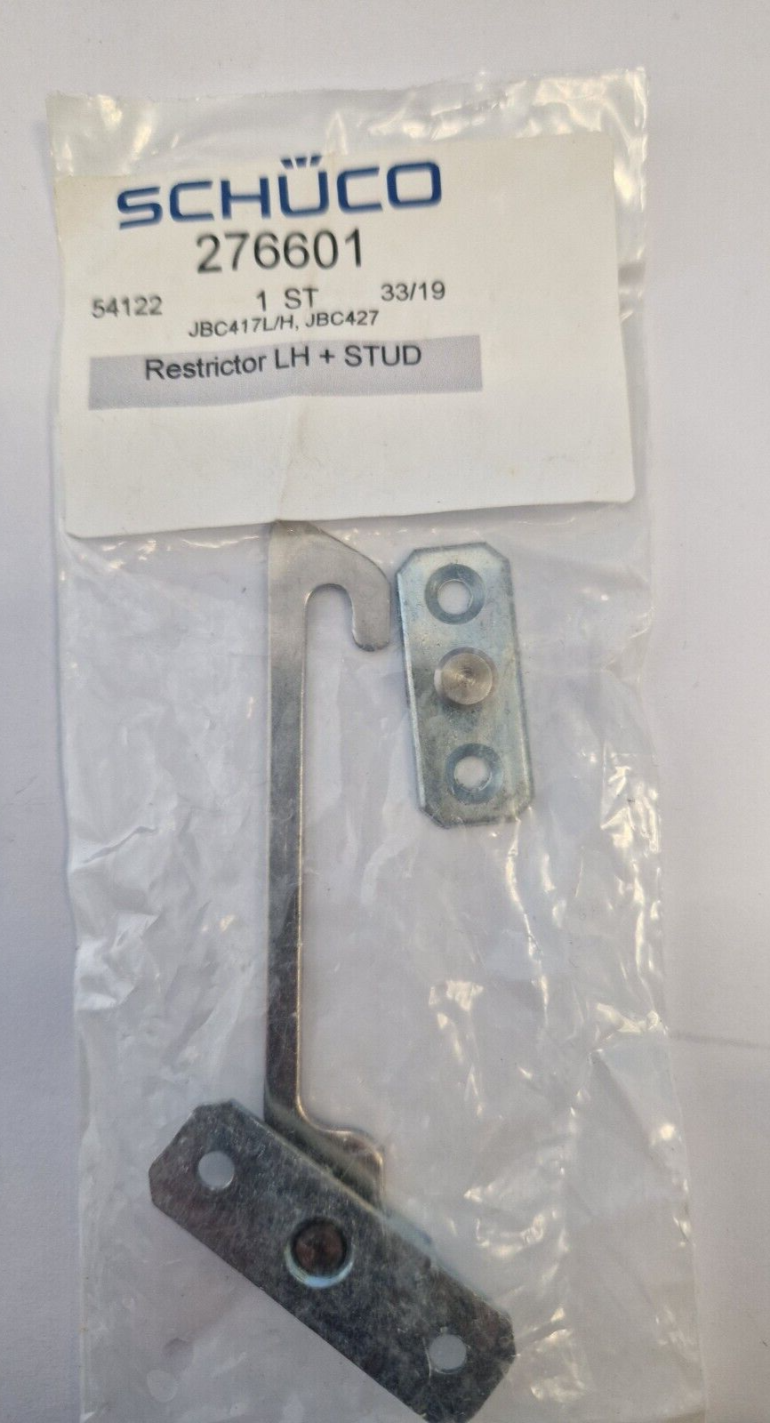 Genuine Schuco Left Hand Window Restrictor with Pin - Part 276601