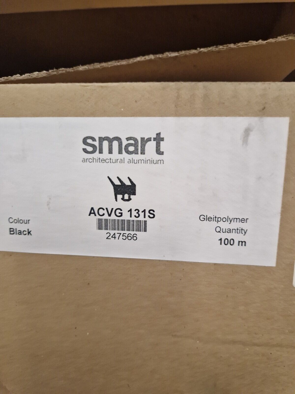 Smart ACVG 131S - 5 Meter Roll - 4mm Black External Sealing Gasket for Aluminum Doors & Windows