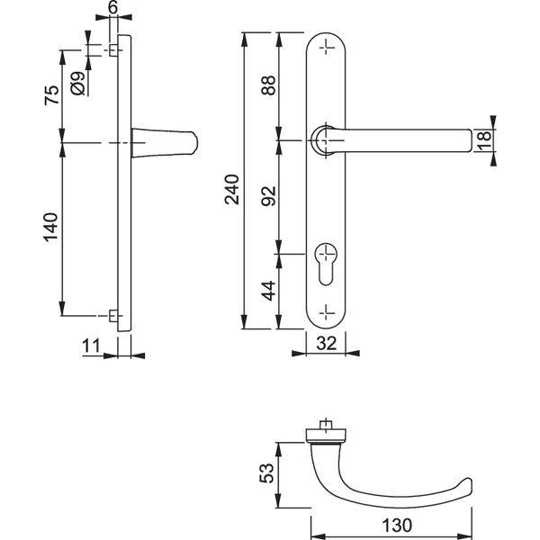 HOPPE AR7550 Entrance and Bifold Door Handle Set