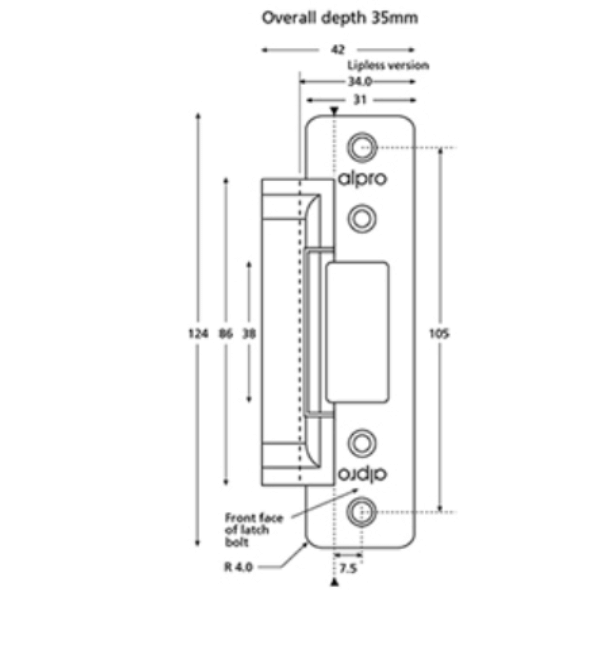 ALPRO AL110 Anti Electric Strike with Long Faceplate - PTL (Fail Open) / PTO (Fail Secure)