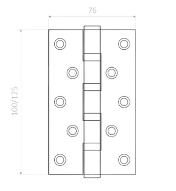 APECS INOX Extra Heavy Duty Stainless Steel Ball Bearing Door Hinge - 125mm x 75mm