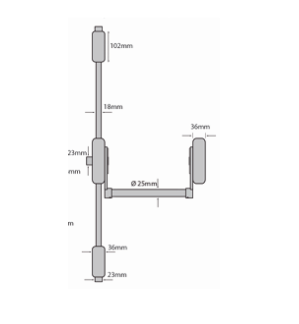 Alpro PH3570320 3-Point Panic Latch - Silver EPS