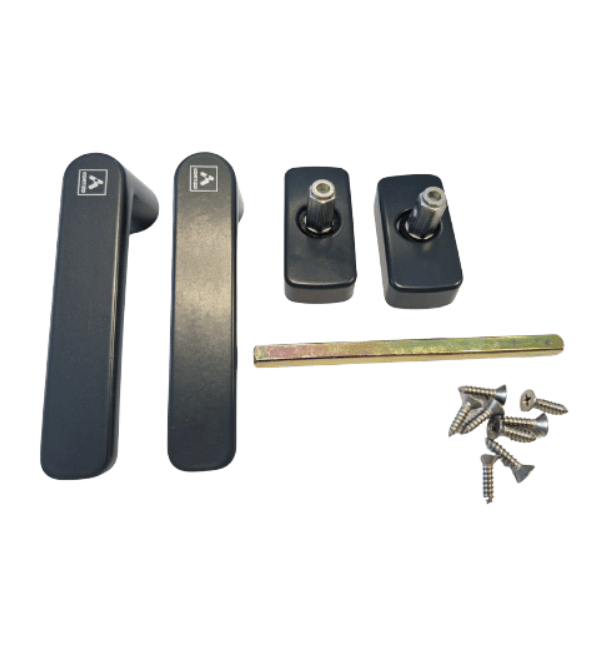 Black CORTIZO 318602 Door Handle Set with Spindle and Screws