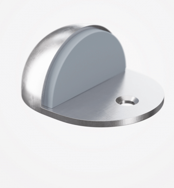 APECS DS-02 Floor Mounted Zamac Door Stop with Rubber Padding - Enhanced Durability & Noise Reduction