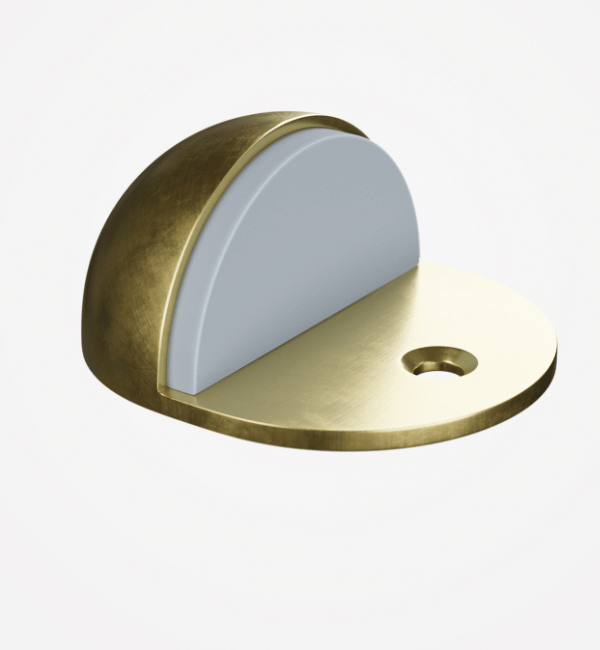 APECS DS-02 Floor Mounted Zamac Door Stop with Rubber Padding - Enhanced Durability & Noise Reduction