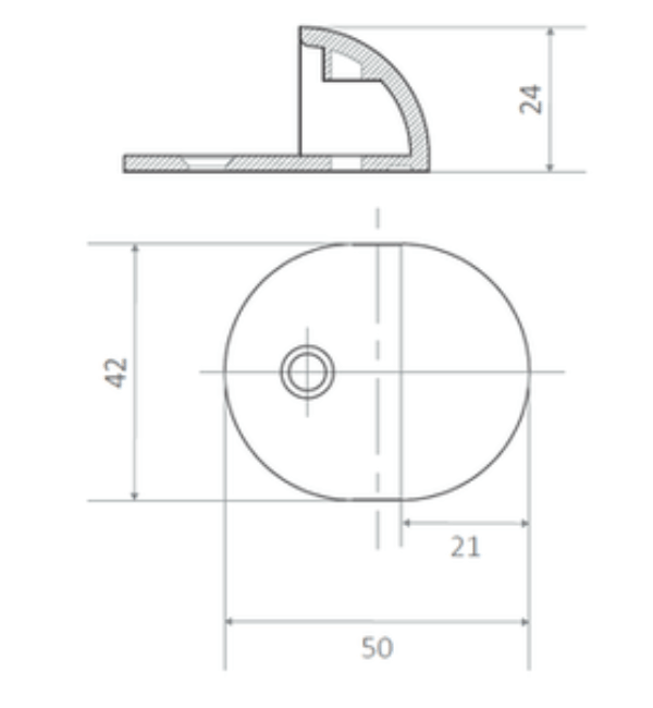 APECS DS-02 Floor Mounted Zamac Door Stop with Rubber Padding - Enhanced Durability & Noise Reduction