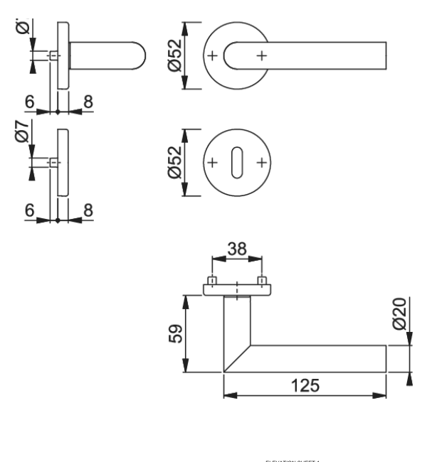 HOPPE Amsterdam E1400Z/42KV/42KVS Lever Key Escutcheon Set - Satin Stainless Steel & Copper Finish