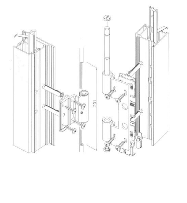 Schuco 239591 Black RAL9005 Barrel Hinge - 65mm Depth
