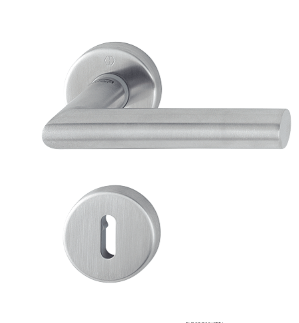 HOPPE Amsterdam E1400Z/42KV/42KVS Lever Key Escutcheon Set - Satin Stainless Steel & Copper Finish