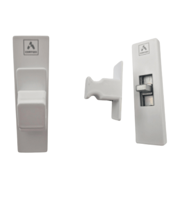 Cortizo Cor Vision Sliding Door Security Handle with Mini Lock - White