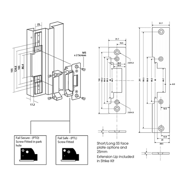 ALPRO EL902: 12V DC ANSI Fail Secure Electric Strike with Stainless Steel Faceplates for High-Security Applications