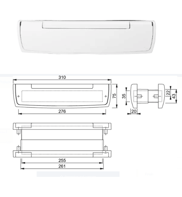 Hoppe 12-Inch Bolt-Through Letterplate for Doors (44-70mm Thickness) - Multiple Finishes