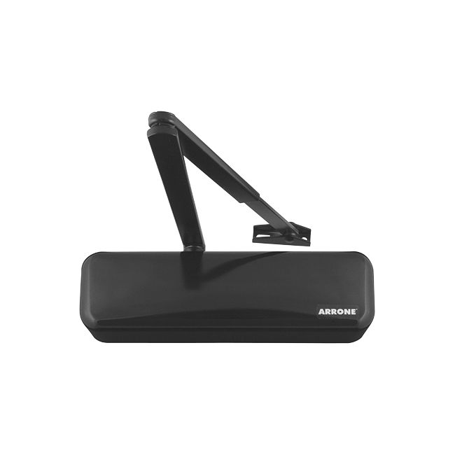 Hoppe ARRONE AR3500 overhead door closer, RAL 9017 Traffic Black finish, article 87101059