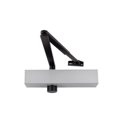 Hoppe ARRONE AR3500 overhead door closer, SE Silver Enamel / Black Arm finish, article 87100233