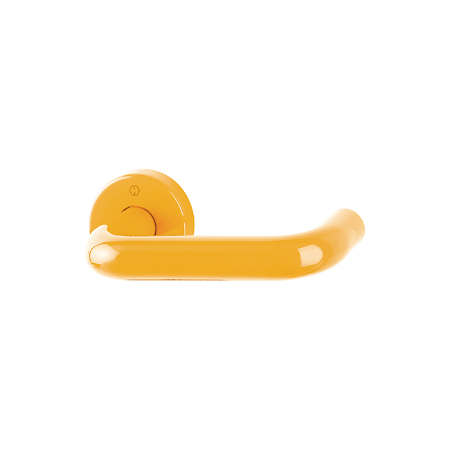 Hoppe Paris K138/15 nylon lever handle on rose, F1004 Golden Yellow, article 8568348