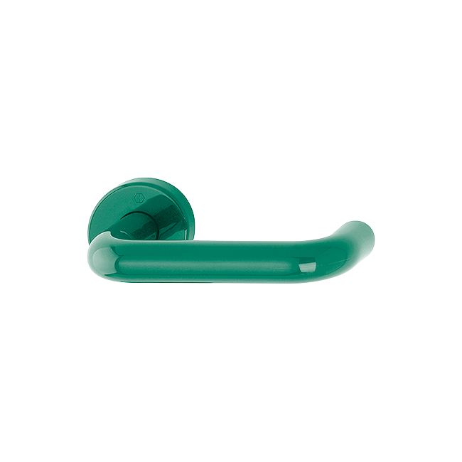 Hoppe Paris K138/15 nylon lever handle on rose, F6016 Green, article 585939