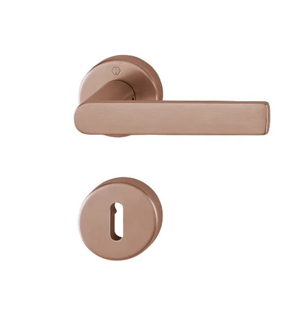 HOPPE Los Angeles Brass Lever Handle Set with Key Escutcheons - Resista Finish