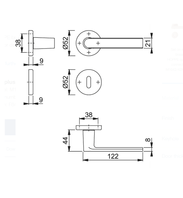 HOPPE Los Angeles Brass Lever Handle Set with Key Escutcheons - Resista Finish