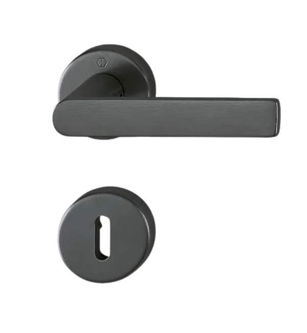 HOPPE Los Angeles Brass Lever Handle Set with Key Escutcheons - Resista Finish