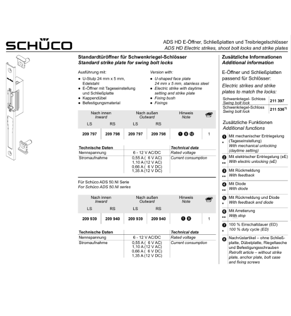 Schuco 209939 Electric Strike - Left Hand Side (LHS) - Professional Access Control