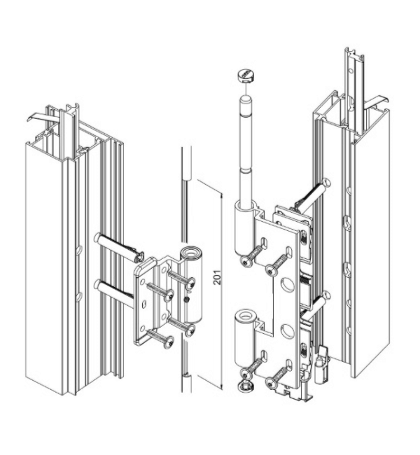 Schücco Door Hinge 239596 - Premium Natural Silver Hinge for ADS70HI Outward Opening Doors