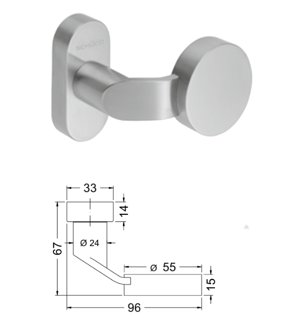 Schuco 240701 Commercial Pull Door Handle - Durable Stainless Steel for Modern Entrances