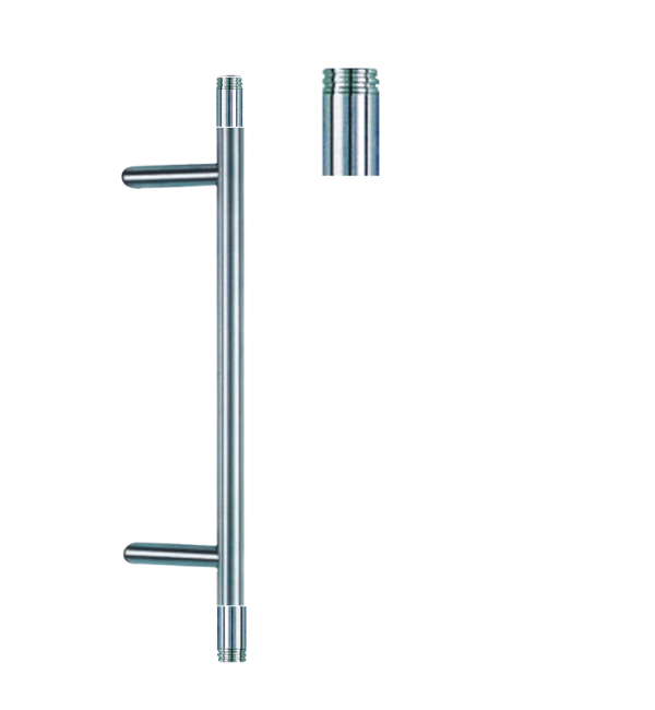 Schuco 240104 Stainless Steel Angled Pull Door Handle - 500mm Length, Standard Commercial Building Hardware