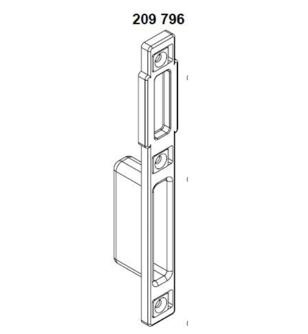 Schuco 209796 Long Flat Face Plate Strike Plate