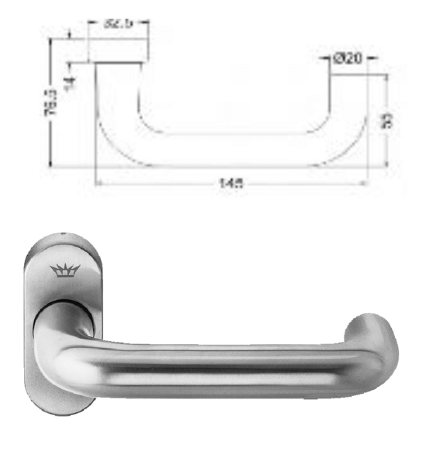 Schuco 210681 Straight Door Handle - 10 Piece Pack in RAL9016 White