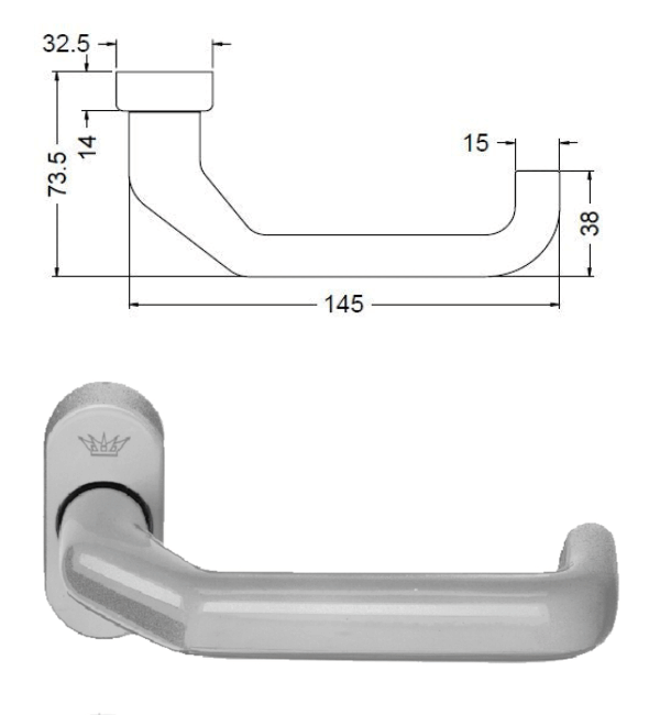 Schuco 210711 Door Handle (10 Pack) - RAL 9010 White