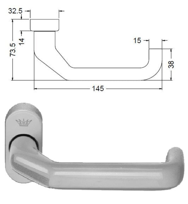 Schuco 210712 Door Handle Set - RAL9016 White Finish (Pack of 10)