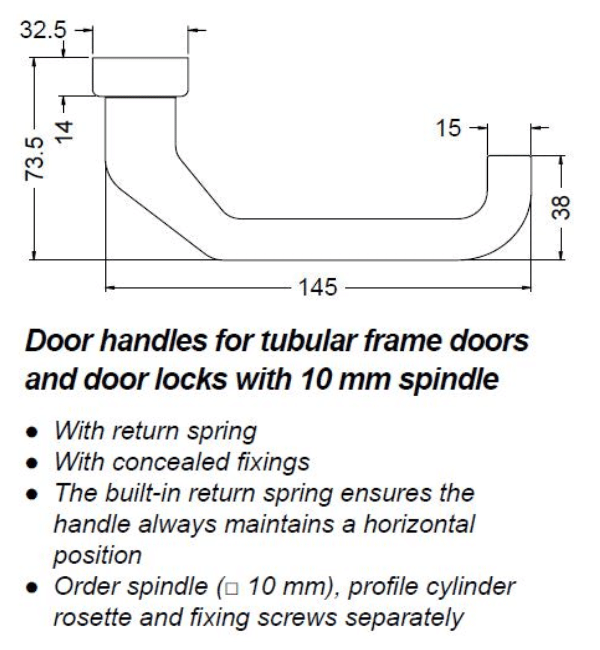 Schuco 210752 Door Handles - Pack of 10 (Jet Black)