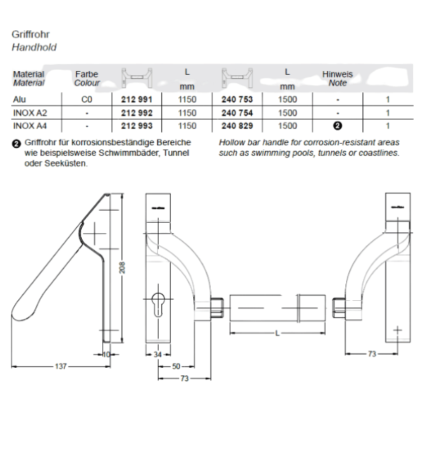 Schuco 212959 Aluminium Panic Bar Mechanism - Push Bar for Emergency Exit Systems (Without Hollow Bar Handle)