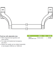 Schuco 212963 Aluminium Push Bar with Plate (C0 Silver) - Emergency Exit Hardware