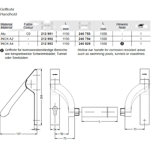 Schuco 212966 Stainless Steel A4 Panic Bar Mechanism (Push Bar without Hollow Bar Handle)