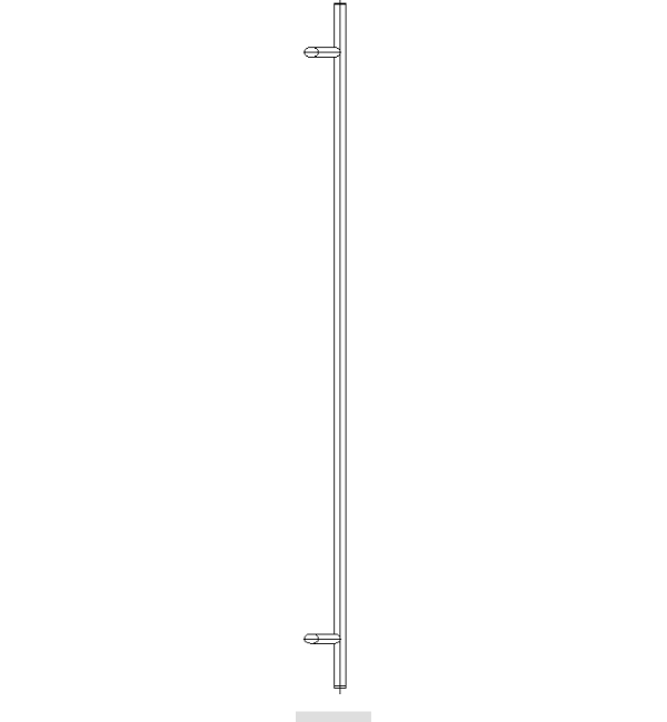 Schuco 240101: 1400mm Angled Pull Commercial Grade Door Handle - Stainless Steel
