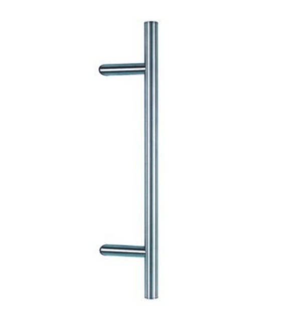 Schuco 240101: 1400mm Angled Pull Commercial Grade Door Handle - Stainless Steel