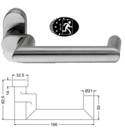 Schuco FSB Design 1016 Cranked Door Handle - Aluminium C0 Silver Anodized with Oval Rosette