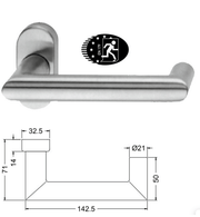 Schuco FSB 1016 Straight Lever Door Handle - Brushed Stainless Steel