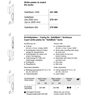Schuco 240866 3-Part Strike Plates for SafeMatic Locks - INOX