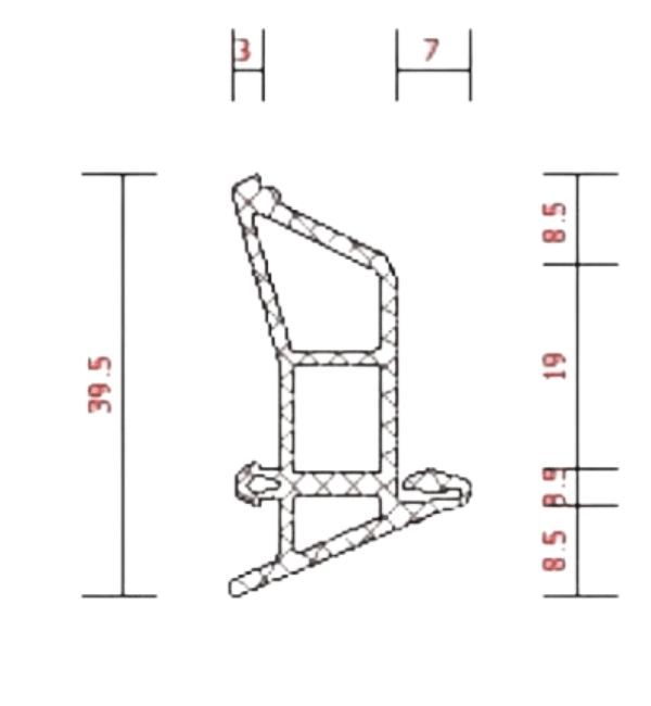 Schuco 246055 EPDM Center Seal - 5 Meters for AWS 70 HI Aluminum Windows
