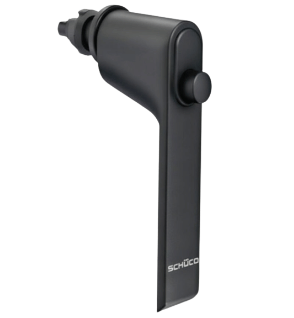 Schuco 247290 Jet Black RAL9005 Security Window Handle with Push Button Lock