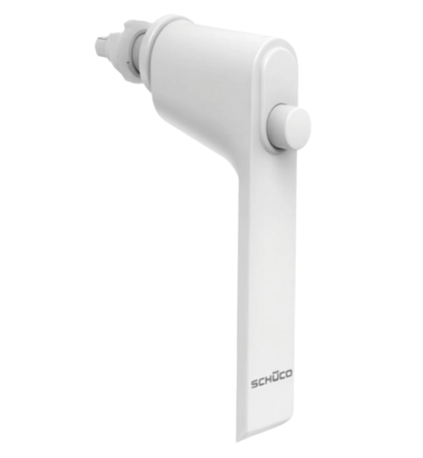 Schuco 247291 Security Window Handle with Integrated Push Button Lock - RAL 9010